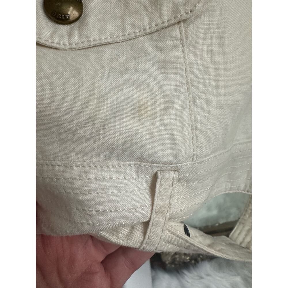 Burberry Brit Patchford Parchment Linen Moto Biker Full Zip Belted Jacket Size 4 - Picture 9 of 14